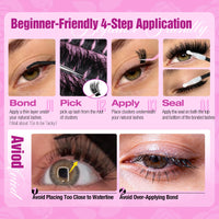 Thumbnail for Yawamica Fluffy Lash Clusters Thick 200D Volume Eyelash Clusters 14-20mm Wispy Individual Lashes D Curly Cluster Eyelash Extensions 240pcs DIY Lash Extension for Beginners