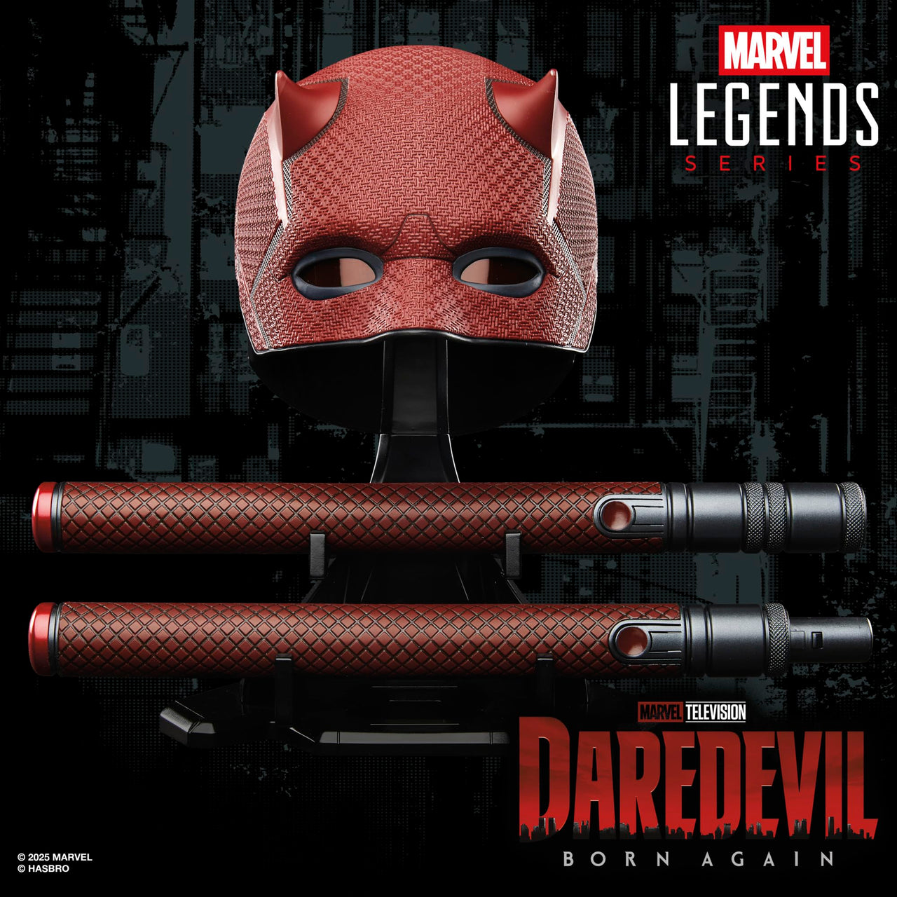 Marvel Legends Series Daredevil: Born Again Premium Roleplay Mask and Billy Club, Collectibles for Adults