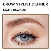 Thumbnail for L'Oreal Paris Makeup Brow Definer Waterproof Eyebrow Pencil, Ultra-Fine Mechanical Pencil, Draws Tiny Brow Hairs and Fills in Sparse Areas and Gaps, Light Blonde, 0.003 Ounce (Pack of 1)