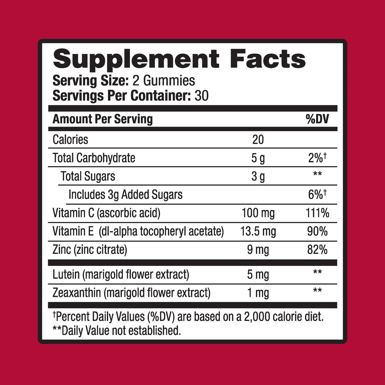 Ocuvite Eye Vitamin & Mineral Supplement, Gummy Multivitamin for Eyes, Zinc, Vitamin C & E, Lutein & Zeaxanthin Supplements for Vision Support for Adults, 60 Gummies