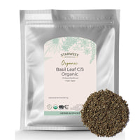 Thumbnail for Starwest Botanicals Organic Basil Leaves - Dried Sweet Basil Leaf, Herb for Seasoning Blends & Cooking, Cut & Sifted, Certified Kosher, Non-GMO - Bulk 1 lb Bag