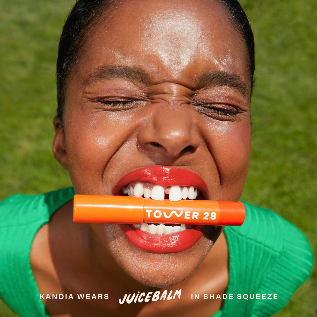 Tower 28 JuiceBalm Tinted Lip Balm - Hydrating Lip Color with Shea Butter and Marula Oil - Clean, Cruelty Free, and Vegan Lip Care - Squeeze: A Juicy Coral, 0.09 Fl Oz / 2.7 mL