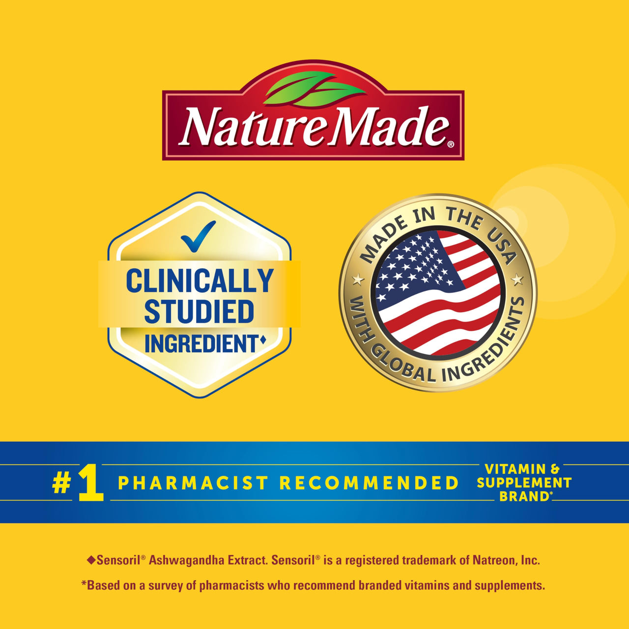 Nature Made Magnesium + Ashwagandha Capsules, Stress Relief and Sleep Support, Magnesium 300 mg and Ashwagandha Supplements, 60 Capsules, 30 Day Supply
