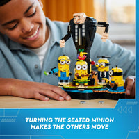 Thumbnail for LEGO Despicable Me 4 Brick-Built Gru and Minions Figure, Buildable Minions Toy for Kids, Dancing Despicable Me Toy Figures Playset, Play-and-Display Birthday Gift for Boys and Girls, 75582