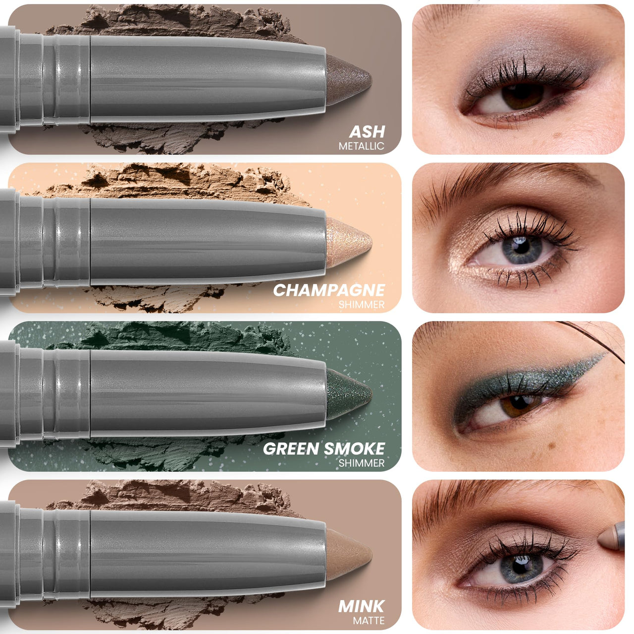 Wonderskin IYKYK Eyeshadow Stick - Longwear Eye Shadow Sticks, Budge-Proof and Waterproof Matte Eyeshadow Stick with Built-in Sharpener (Mink)
