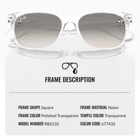Thumbnail for Ray-Ban RB2132 NEW WAYFARER CLASSIC Square Shaped Non-Polarized Sunglasses for Men & Women – Includes Official RAYBAN Eyewear Kit – Ideal Formal & Casual Wear Sunglasses – Clear Grey Lens