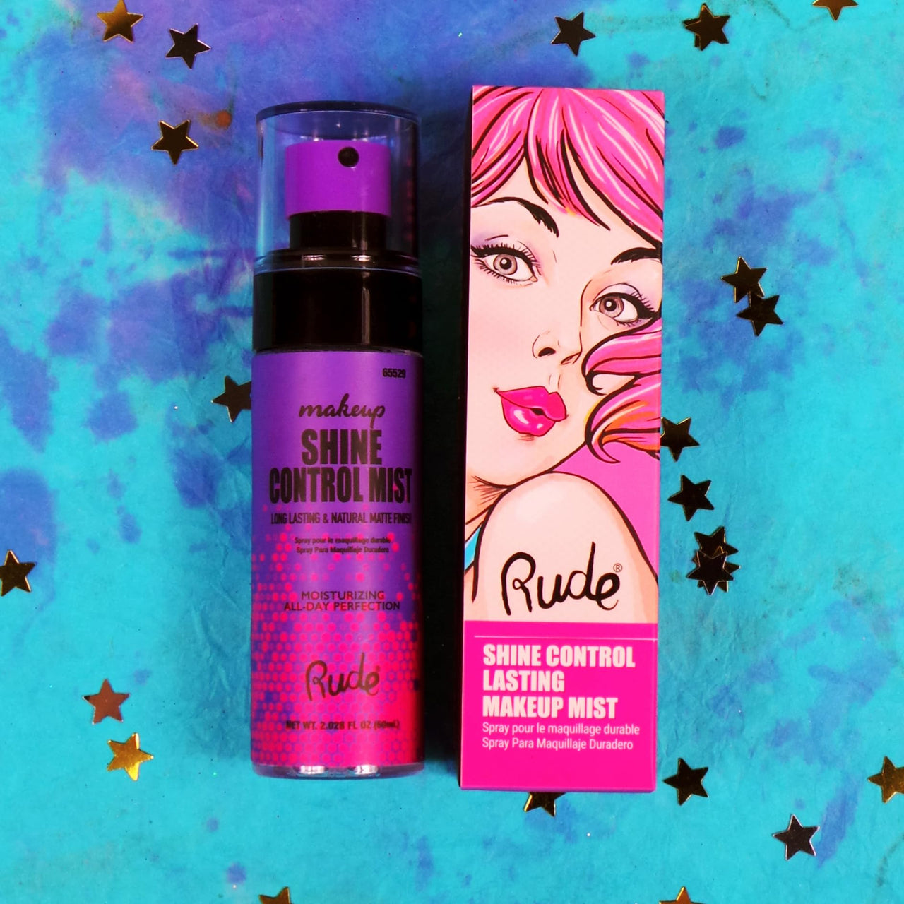 Shine Control Lasting Makeup Mist by Rude Cosmetics for Women - 2 oz Mist