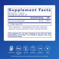 Thumbnail for Pure Encapsulations Zinc 30 mg - Supplement for Immune System Support, Growth and Development, and Wound Healing* - with Zinc Picolinate 30 mg - 60 Capsules