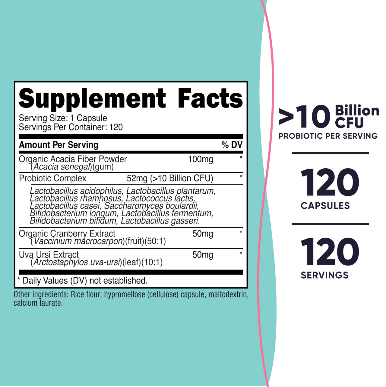 Nutricost Probiotic for Women 10 Billion CFU, 120 Capsules - Complex with Acacia Fiber, Uva Ursi & Cranberry Extract, Non-GMO & Gluten Free