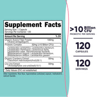 Thumbnail for Nutricost Probiotic for Women 10 Billion CFU, 120 Capsules - Complex with Acacia Fiber, Uva Ursi & Cranberry Extract, Non-GMO & Gluten Free