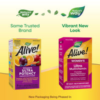 Thumbnail for Nature's Way Alive! Women's Daily Ultra Multivitamin, High Potency Formula, Promotes Energy Metabolism and Muscle Function*, with Methylated B12, 60 Tablets (Packaging May Vary)