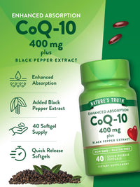 Thumbnail for Nature's Truth CoQ10 400mg | Softgels | Maximum Strength | High Absorption | Non-GMO & Gluten Free Supplement