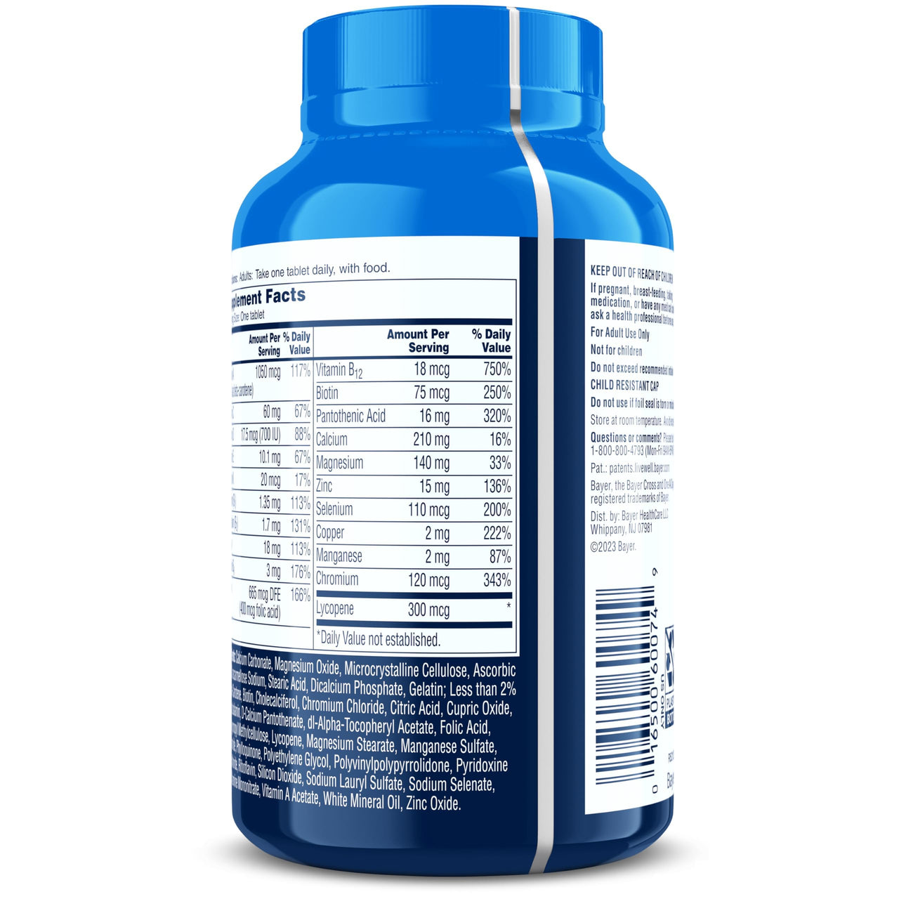 One A Day Men’s Multivitamin Daily Essentials, Multivitamin for Men Tablet, Supports Healthy Muscle Function, Physical Energy, and Immune Health with Vitamin B12, Vitamin C, and Zinc, 150 Count