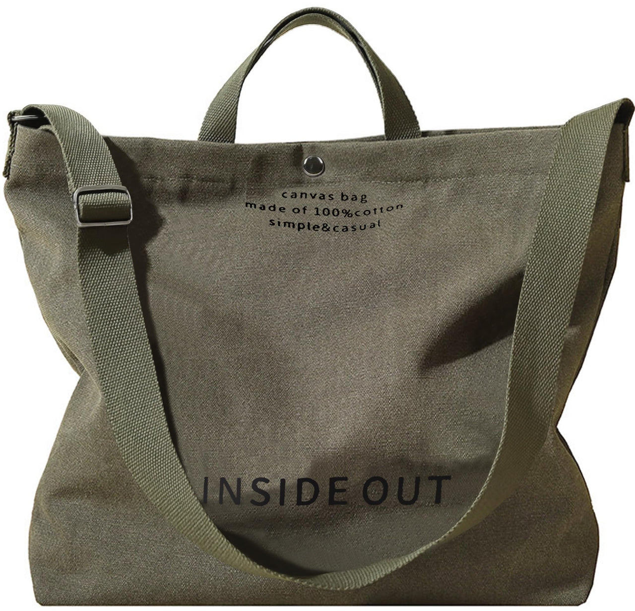 Large Tote Bag for Women, Canvas Gift for Women, Inside Out Bag, Fashion Crossbody 16oz Cotton, Large Capacity Shoulder Tote
