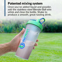 Thumbnail for BioTrust BlenderBottle Classic Shaker Bottle, 28-Ounce with loop, Clear/Green
