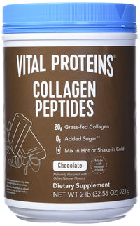 Thumbnail for Vital Protein Collagen Peptides, Pasture Raised, Grass Fed, Paleo Friendly, Gluten / Zero Sugar Dairy Free, Chocolate, 32.56 Oz