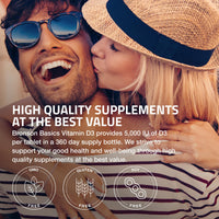 Thumbnail for Bronson Vitamin D3 5000iu (125mcg) Healthy Muscle Function and Immune Support, Non-GMO, 360 Tablets