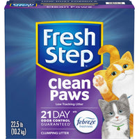 Thumbnail for Fresh Step Clean Paws Cat Litter With Febreze Freshness, Multi-Cat Low-Tracking Clumping Litter With Guaranteed Odor Control, 22.5 lb. Box