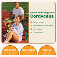 Thumbnail for Fungies Cordyceps Mushroom Gummies, Mango & Pineapple Flavor - Mushroom Herbal Supplement Gummy for Adults Supports Endurance, Energy & Performance - Caffeine-Free Energy Gummies - 60 Servings