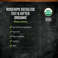 Thumbnail for Frontier Co-op Organic Seedless Rosehips, Cut and Sifted - 100% Natural Dried Rose Hips for Rosehip Tea Organic, Powder, Oil - Kosher | 16 Ounce (Pack of 1)