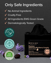 Thumbnail for Mary&May Premium Idebenone Blackberry Complex Essence Mask (20 Sheets) – Bamboo Charcoal Sheet, Daily Pull-Out Dispenser Korean Face Mask with Vitamin C, Panthenol & Ceramide for Hydrating Radiance