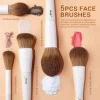 Thumbnail for Jessup Makeup Brushes 14Pcs Makeup Brush Set Premium Synthetic Powder Foundation Contour Blush Concealer Eye Shadow Blending Liner Make Up Brush Kit Light Grey T329