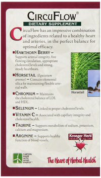 Thumbnail for Kroeger Herb, Circu Flow, Holistic Heart Supplement and Circulation Health with Hawthorn Berry, Daily Circulation Supplement for Vascular Support with Hawthorn, Non-GMO, 270 Capsules, Made in USA