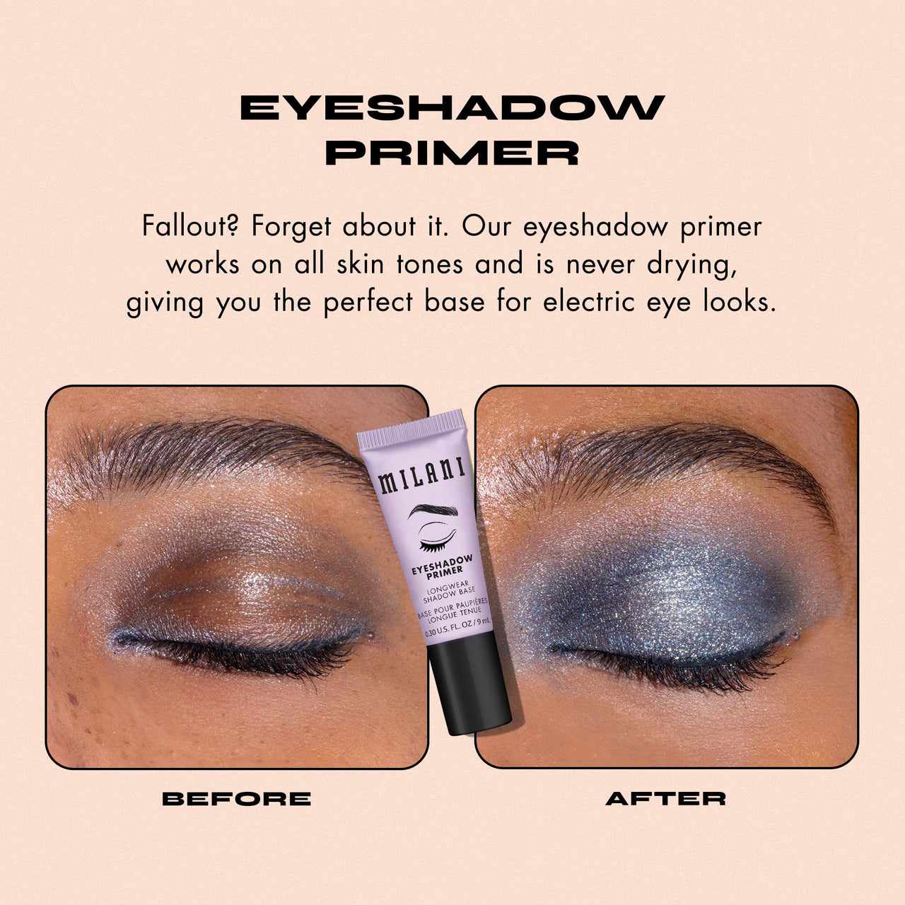 Milani Eyeshadow Primer - Clear Lightweight Eye Makeup Base for Crease-Proof Longwear - Preps Lids for Vibrant Color on All Skin Types - 1 Pack
