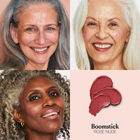 Thumbnail for Boomstick Rose Nude ® All-in-One Cream Blush for Cheeks, Eyes & Lips, Long-Wearing, Blendable Makeup Blush Stick for Mature Skin, Cruelty-Free Lip Cheek Tint with Skincare Benefits
