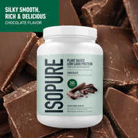 Thumbnail for Isopure Plant-Based Protein Powder, Lactose Free, Gluten Free, With Iron, Chocolate, 20g Plant Protein Per Serving, 1.37 Lbs, 20 Servings