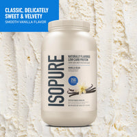 Thumbnail for Isopure Low Carb 100% Pure Whey Isolate Protein Powder, Lactose Free, Gluten Free, with Vitamins, Vanilla, 25g Protein Per Serving, 3 Lbs, 43 Servings (Packaging May Vary)