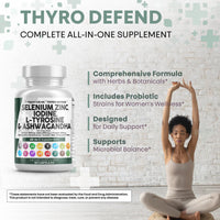 Thumbnail for Clean Nutra Selenium 300mcg Iodine 500mcg Thyroid Support for Women & Men | L Tyrosine 500mg Ashwagandha Supplement Bladderwrack, Turmeric, Kelp, Schisandra Zinc Pills Capsule Supplements