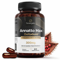 Thumbnail for Sunergetic Premium Annatto Tocotrienol Supplement – with DeltaGold – Tocotrienols Vitamin E 300 mg – Supports Liver, Immune & Heart Health - Delta + Gamma Tocotrienols (60 Liquid Capsules)