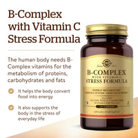 Thumbnail for Solgar B-Complex with Vitamin C Stress Formula, 250 Tablets - Energy Metabolism, Nervous System & Immune Support - Non-GMO, Vegan, Gluten Free, Dairy Free, Kosher - 125 Servings