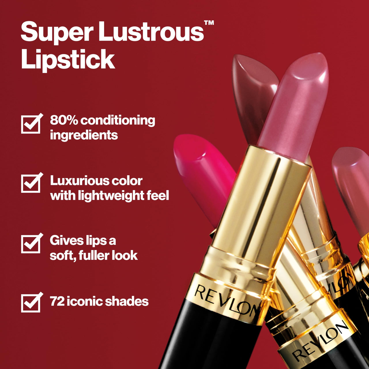 Revlon Super Lustrous Lipstick, Creamy Formula For Soft, Fuller-Looking Lips, Moisturized Feel, 641 Spicy Cinnamon, 0.15 oz