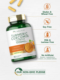 Thumbnail for Carlyle Turmeric Curcumin with Black Pepper | 180 Capsules | Turmeric Complex Supplement | Non-GMO, Gluten Free