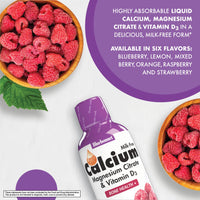 Thumbnail for Bluebonnet Bluebonnet Nutrition Liquid Calcium Citrate Magnesium Citrate, Vitamin D3, Bone Health, Gluten Free, Soy free, milk free, kosher, 32 Servings, Raspberry Flavor, 16 Fl Oz (Pack of 1)