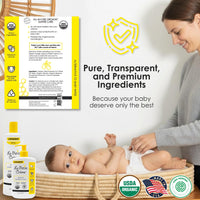 Thumbnail for La Petite Creme French Premium Diapering Lotion - Diaper Cream Alternative to Baby Wipes - Moisturizer & Skin Cleanser - USDA Certified Organic Ingredients - Baby Essentials (2 Bottles of 20 oz)