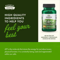 Thumbnail for Swanson Maximum Strength Peak ATP-Natural Supplement Promoting Cellular Energy Support-Supports Physical Performance and Promotes Healthy Blood Flow Support-(30 Veggie Capsules, 400mg Each) 1 Pack