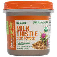 Thumbnail for BareOrganics Milk Thistle Seed Powder - Organic Milk Thistle Herbal Powder for Liver Support, 8 Oz