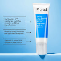 Thumbnail for Murad Oil & Pore Control Mattifier SPF 45 - Lightweight SPF Facial Moisturizer and Pore Mattifier, Controls Oil and Shine for Up to 10 Hours, Provides Broad Spectrum UVA/UVB SPF 45 Protection - 1.7 oz
