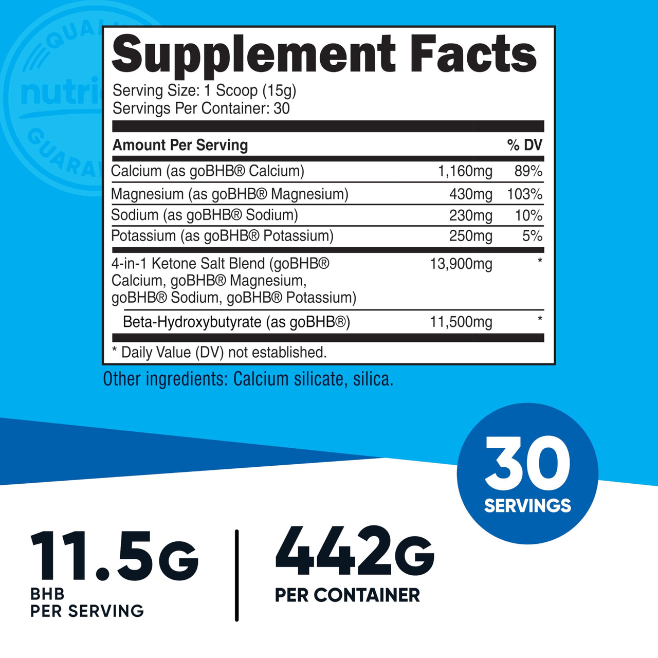 Nutricost Keto BHB Exogenous Ketones 4-in-1 (30 Servings) 12g Beta-Hydroxybutyrate (BHB) Per Serving, (Unflavored) - Ketone Salts