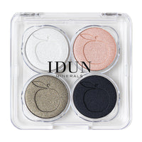 Thumbnail for IDUN Minerals Eyeshadow Palette with Mirror - Vitsippa - Swedish Eye Makeup - 4 Mineral Eyeshadow Shades of Green, Black, White, Pink - Each 0.03 oz