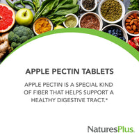 Thumbnail for NaturesPlus Apple Pectin - 500 mg, 180 Tablets - Natural Fiber Supplement - Vegetarian, Gluten Free - 180 Servings