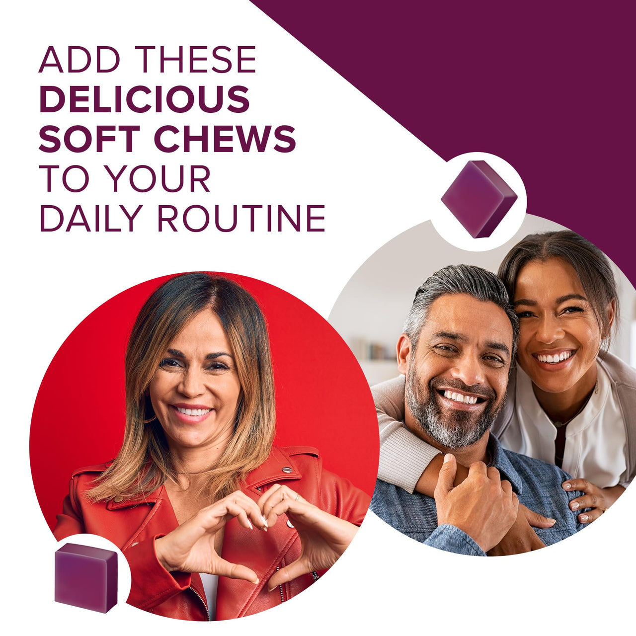 Qunol Beets Chews for Blood Pressure Support, 3 in 1 Beets + CoQ10 + Grape Seed Extract, Supports Healthy Blood Circulation & Heart Healthy Energy, 90 Chews