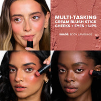 Thumbnail for Nudestix Nudies Blush Stick – 3-in-1 Cream Blush for Cheeks, Eyes & Lips with Built-In Brush | Soft Matte Finish for a Natural Flush | Clean, Vegan & Travel-Friendly Makeup (Body Language)