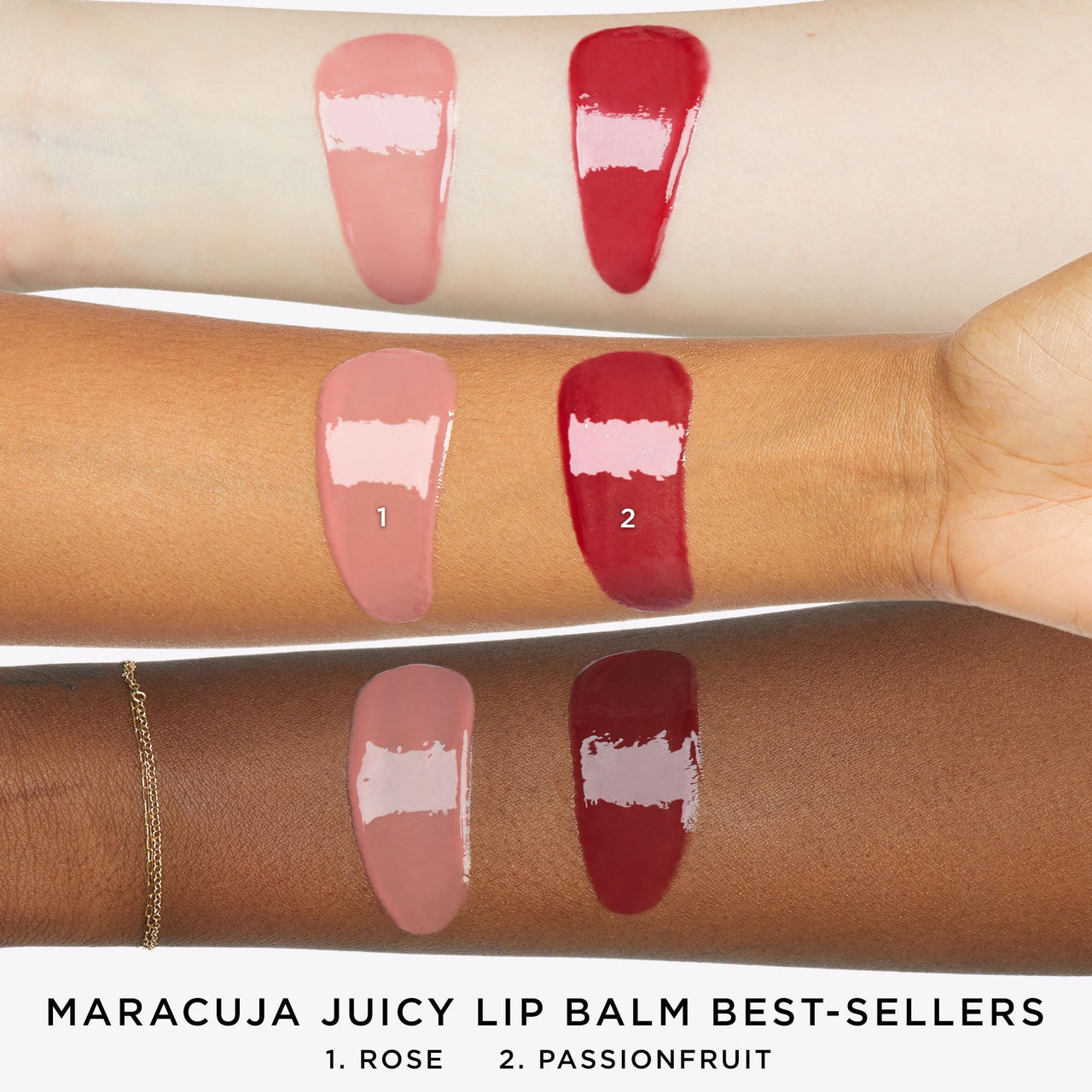 tarte maracuja juicy lip balm bestsellers duo – Hydrating & Nourishing Lip Gloss Balm with Vitamin E, Vegan & Cruelty-Free, full size, rose & passion fruit