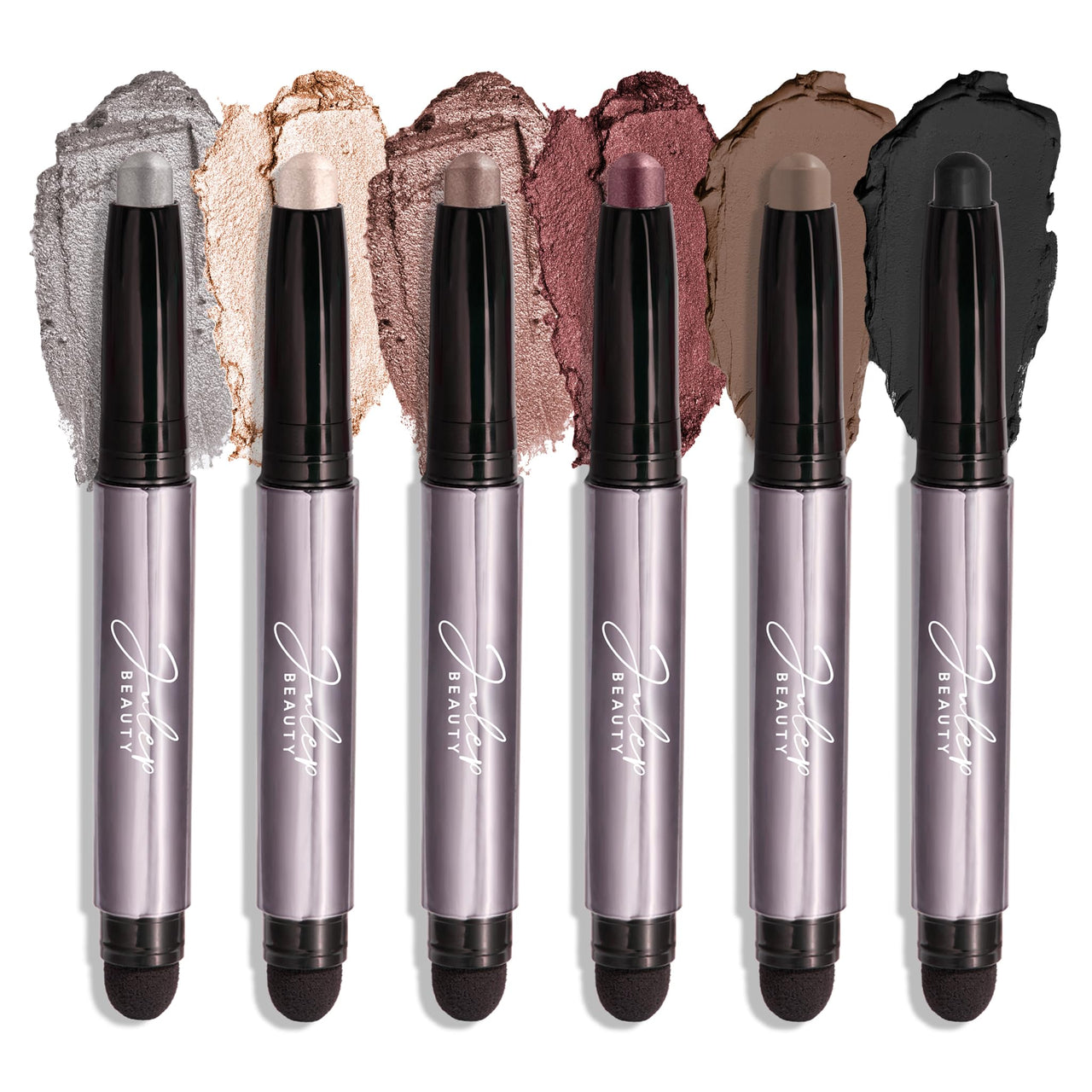 Julep Eyeshadow 101 Palette-Style Crème-to-Powder Waterproof Eye Sticks – Moonlight – Long-Lasting, Crease-Proof, 6 Piece Eyeshadow Set with Built-in Smudger