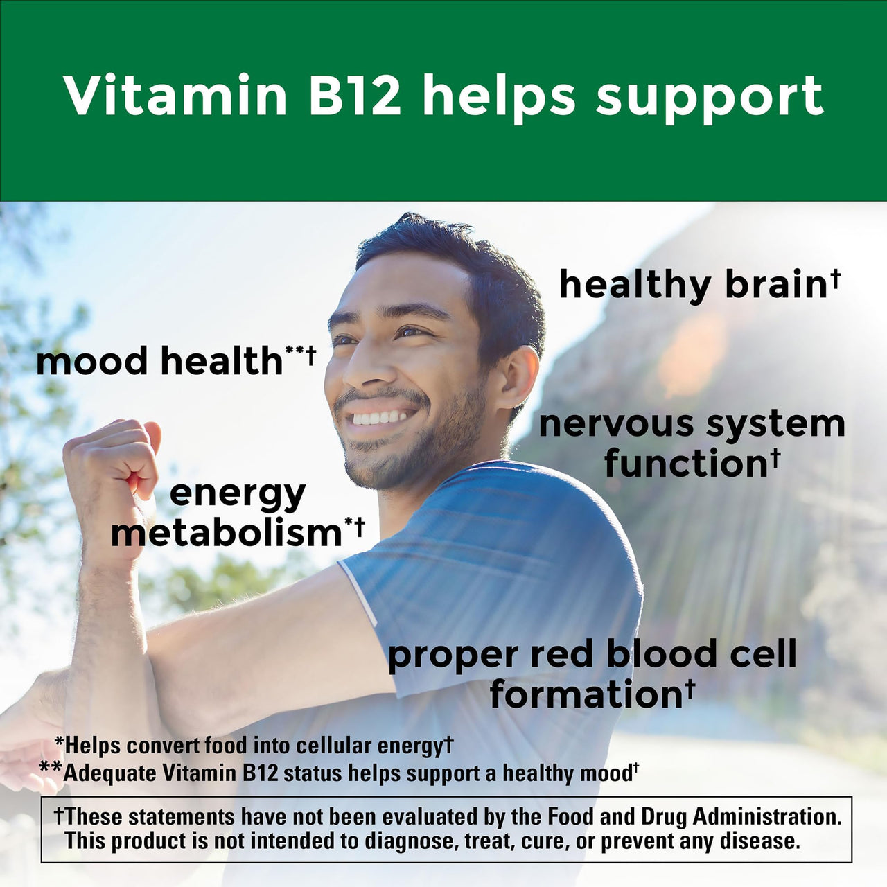 Nature Made Vitamin B12 1000 mcg, Easy to Take Sublingual B12 for Energy Metabolism Support, 50 Sugar Free Fast Dissolve Tablets, 50 Day Supply
