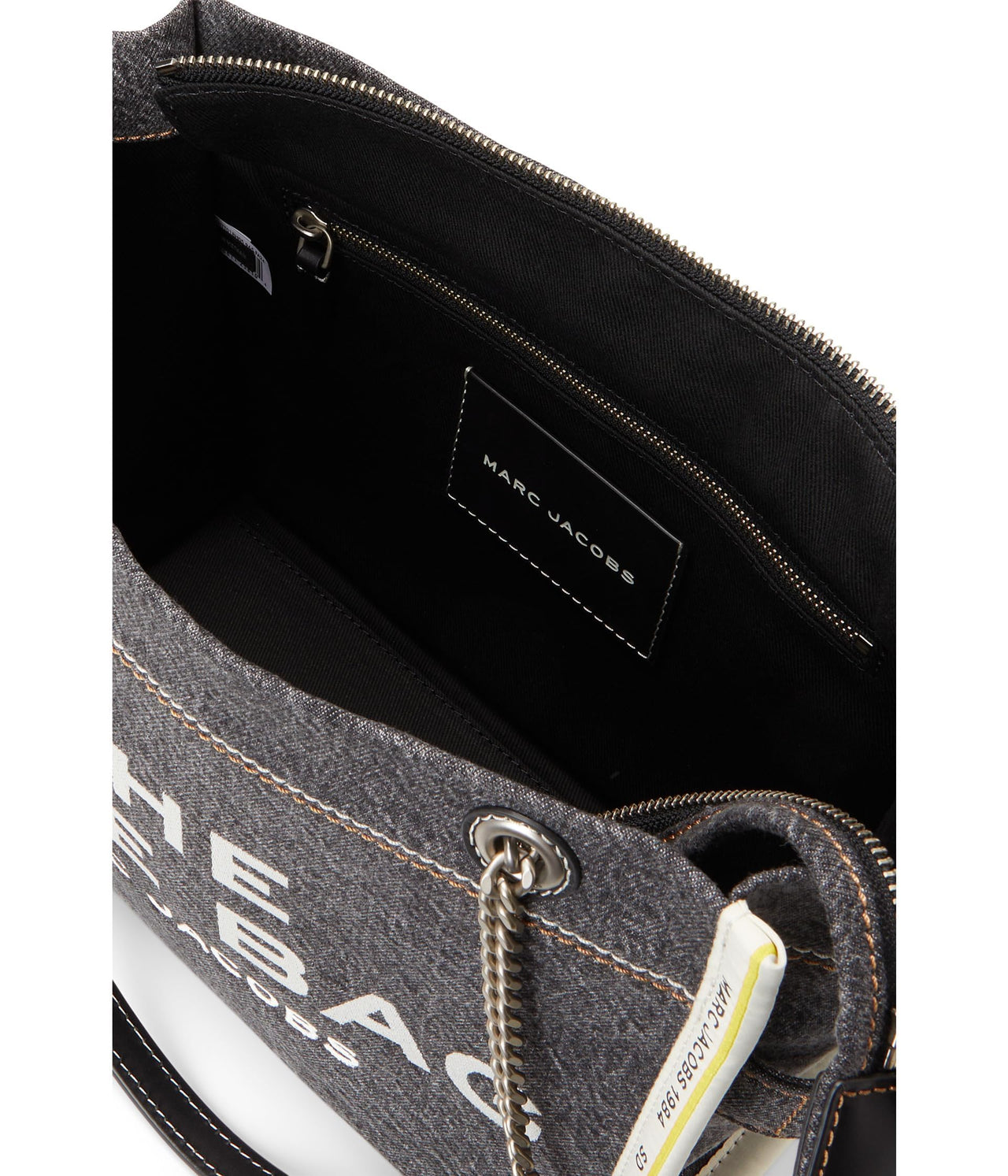 Marc Jacobs Womens The Denim Chain Medium Tote Bag Black Wash Onesize